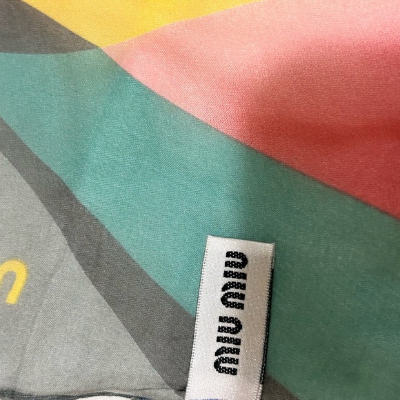 MiuMiu Vintage Silk Harlequin Grey Wrap/Scarf - Picture 5 of 14